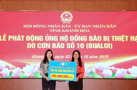 CÔNG TY YẾN SÀO KHÁNH HÒA ỦNG HỘ 200 TRIỆU ĐỒNG CHO ĐỒNG BÀO BỊ THIỆT HẠI DO BÃO LŨ