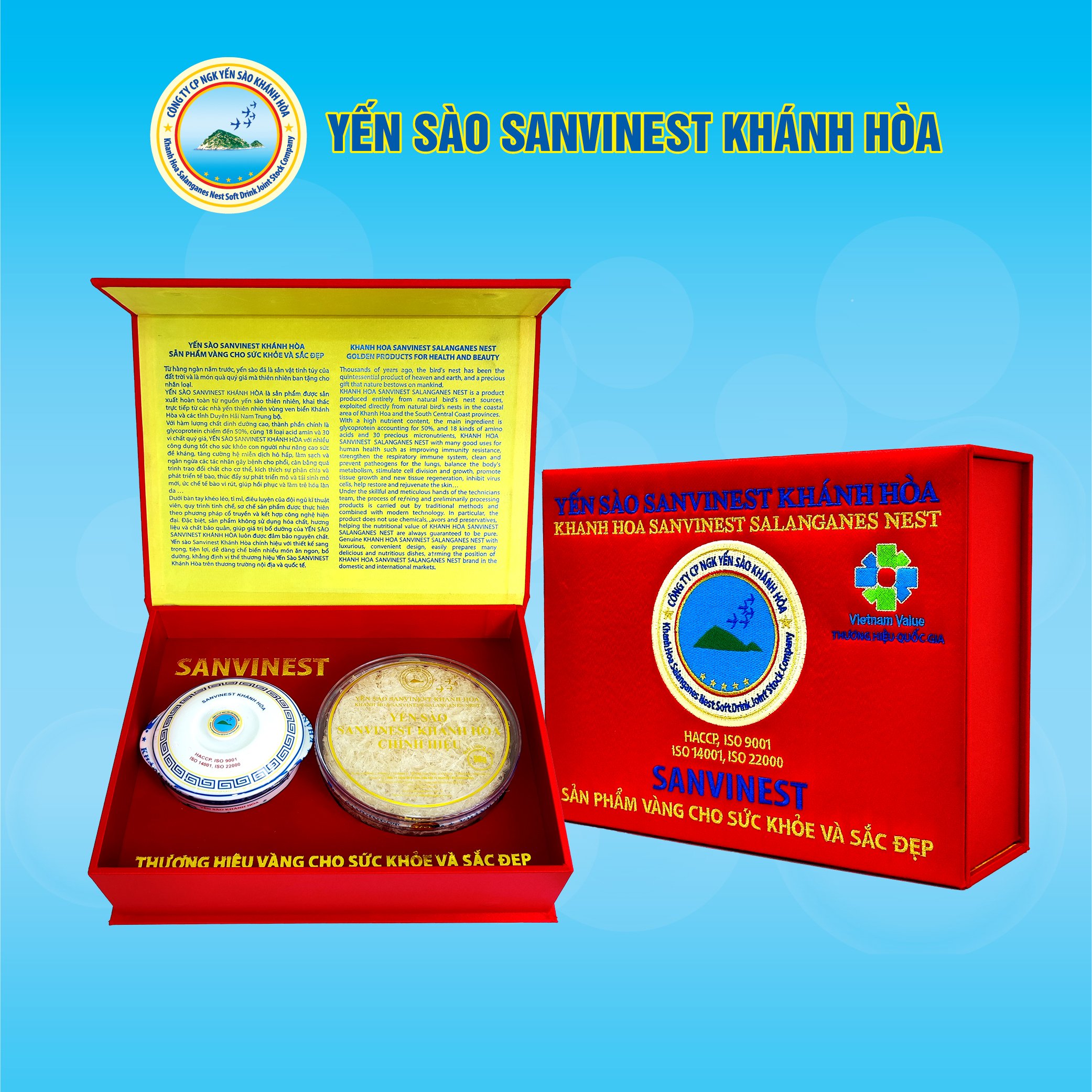 Hộp quà tặng Yến sào Sanvinest Khánh Hòa chính hiệu tinh chế 50g - Q550