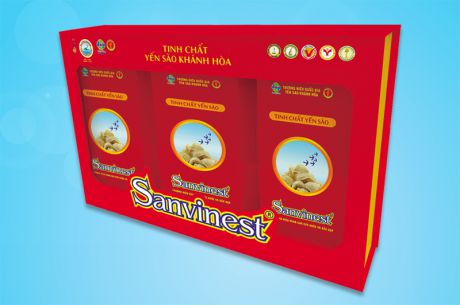 Tinh chất Yến sào Khánh Hòa Sanvinest dành cho mọi lứa tuổi hộp quà tặng 30 túi 25ml (3 x hộp 10 túi) - QTC513H30